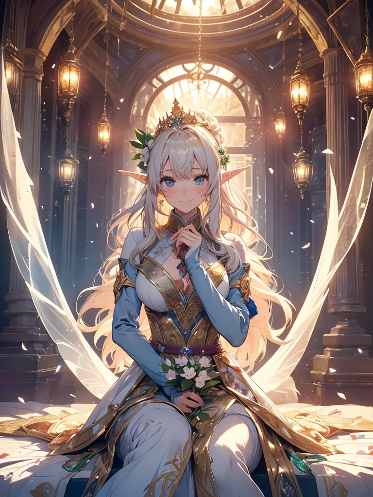 最high quality、1woman elf 、Beautiful foam、、CourtyardShining fairy wings、E.G: Worst quality ,Flower fractal art 、see-throughbodystocking,Beautiful side shot, radiance,High-definition depiction, Realistic, 8K, Unity, beautiful Shot, light smile, Beautifully and vividly drawn, , Beautiful, beautiful, clear skin、sexly,beautiful dress,Countless rays of light pouring down, Swirling Light, big background, Raise one arm above your head, Intense light is emitted from the magic circle in front of the girl. forest、Lots of leaves、Green leaves、flower、Particles of light、Bedroom at night、Magic Palace、Fairy tale、
Romanticism,Cowboy Shot: The most beautiful form of chaos, Mr..々Farbe, Intertwined flowers, Particle,magical gentle light,smile,sexly,image quality、masterpiece、Beautiful Face、Super beautiful elf woman((Big breasted 22 year old office lady、Bust 100,Beautiful long ironed hair 、bionde hair,height: 165cm。、sexly、Esbian、、high quality、、Visual art、Written boundary depth、、Elf Ears、、universe、Happy smile、Gentle light、Elf forest、elegant、ticker beautiful decorative、、magic、forest、beautiful tiara、Beautiful bed、Beautiful Landscape、A kind smile、wonderful、Fluttering petals、Dance happily、、Cultivate fantasy、、Mystery light Lots of flowers、、art、forest, palace, art,mystery,Ultra-high resolution,atmosphere A colorful and dreamy anime-style illustration of a young girl with beautiful hair, sitting amidst a vibrant, mechanical landscape. She is wearing a casual outfit with mechanical leg armor, surrounded by a kaleidoscope of colors and glowing lights. The background is filled with whimsical details and a magical atmosphere. --ar 3:4 --style raw --stylize 600 --niji 6