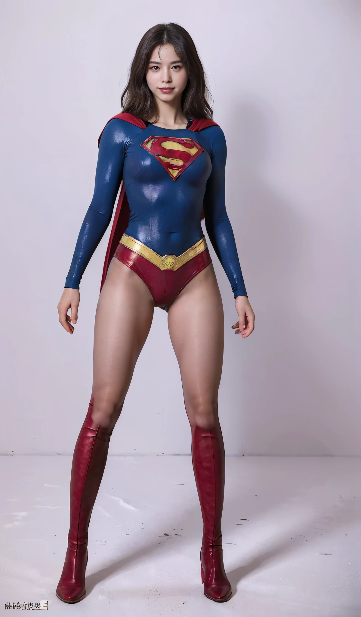 No background、(((Sweating profusely))).(((Beautiful legs in black tights.)))、(((Legally express the beauty of your smile)))、((((Make the most of your original images)))、(((体にぴったりフィットするSupergirl Costume)))、(((Supergirl Costume)))、(((short and beautiful hair)))、(((suffering)))、(((Please wear black tights....、Wear red boots)))、((Best image quality、8K))、((Highest quality、8K、masterpiece:1.3))、(((Preserve background )))、Sharp focus:1.2、Beautiful woman with perfect figure:1.4、Slim Abs:1.2、Wet body:1.5、Highly detailed face and skin texture、8K