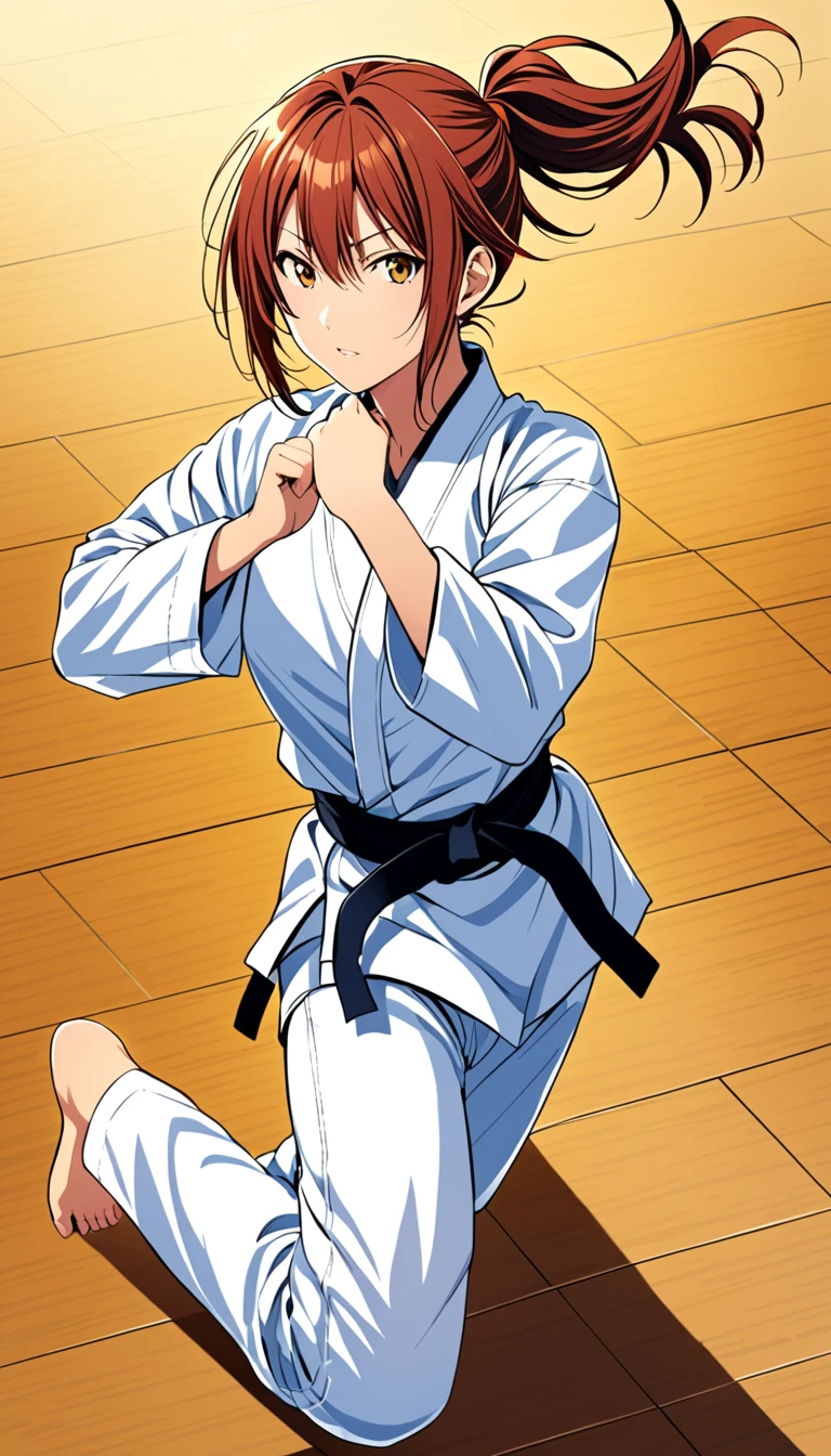 (in style of Takeshi Obata:1.3),
posing, dynamic action, expressive action,fighting,judo uniform girls,fullbody portrait of a girls, grapple on the floor