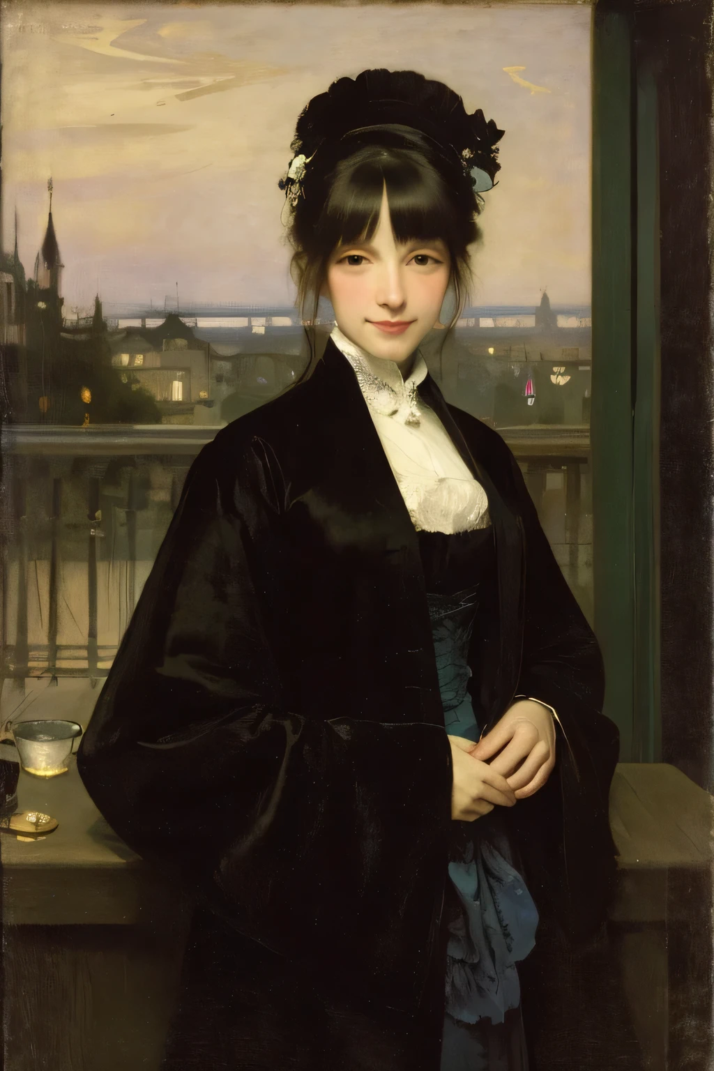 James Whistler's Nocturne., cute smile woman