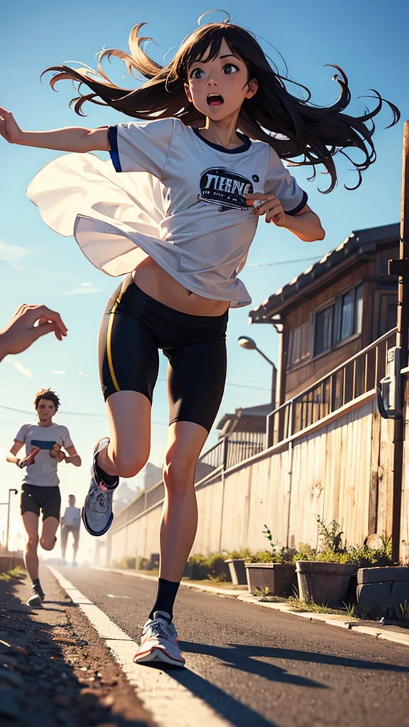 running in the street