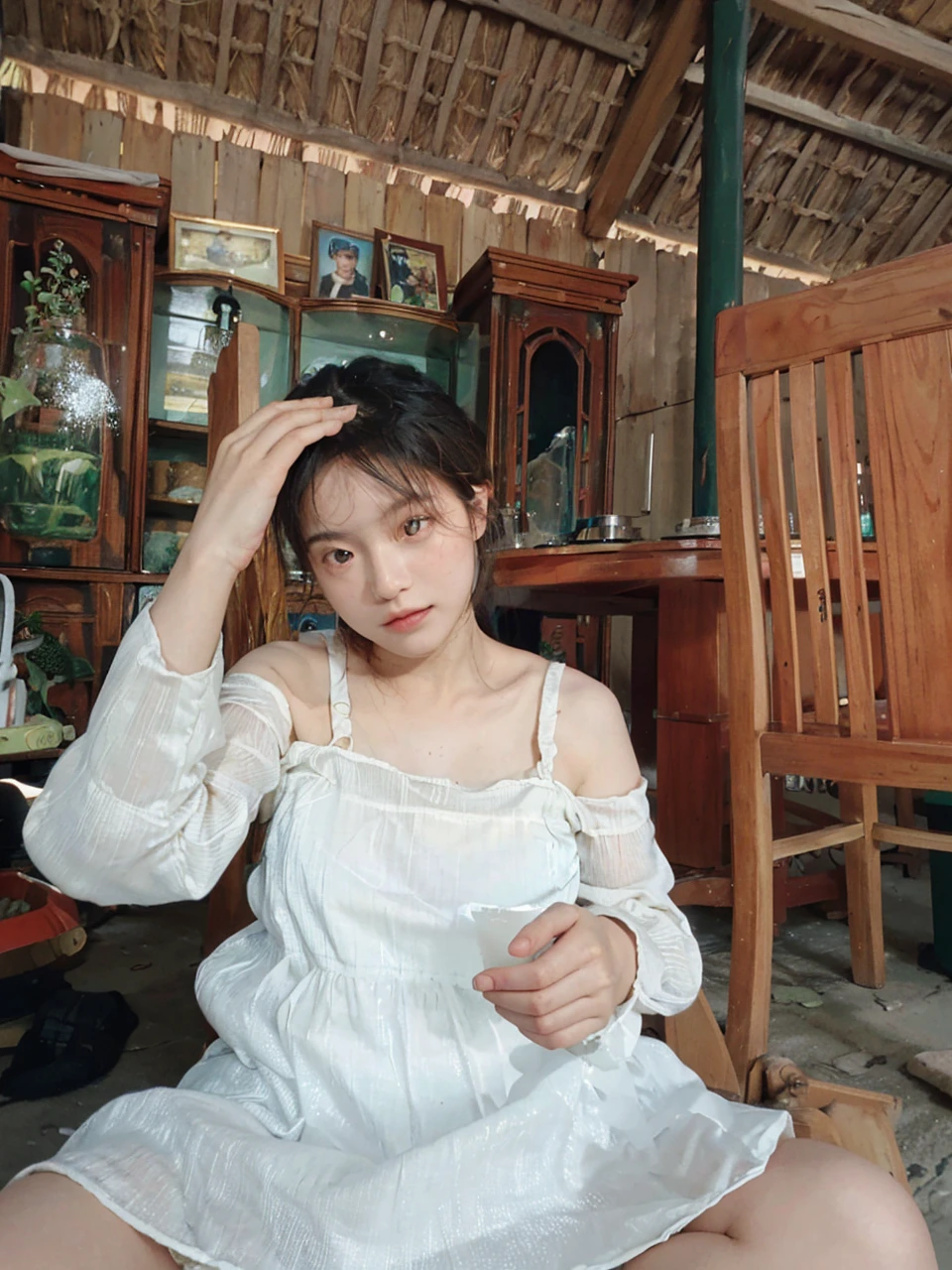 8K,Best quality, masterpiece, ultra high res, (photorealistic:1.4), raw photo, (Authentic skin texture:1.3), (film grain:1.3), (selfie angle),1girl,beautiful detailed eyes and face,masterpiece, best quality,close-up,upper bod, 