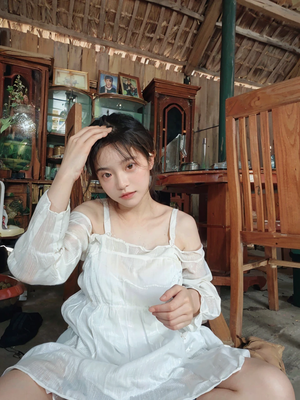 8K,Best quality, masterpiece, ultra high res, (photorealistic:1.4), raw photo, (Authentic skin texture:1.3), (film grain:1.3), (selfie angle),1girl,beautiful detailed eyes and face,masterpiece, best quality,close-up,upper bod,