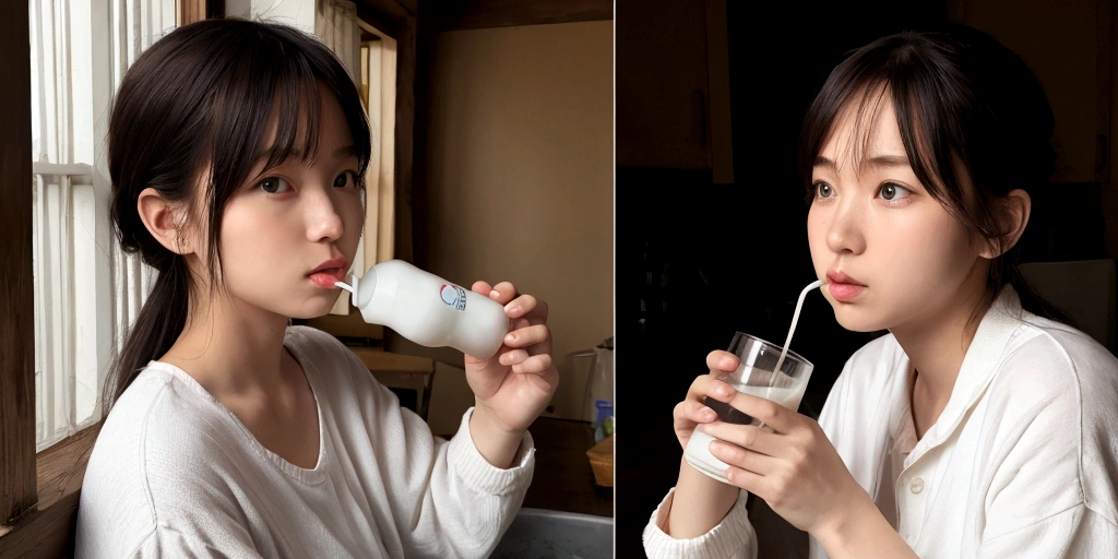 Drinking milk