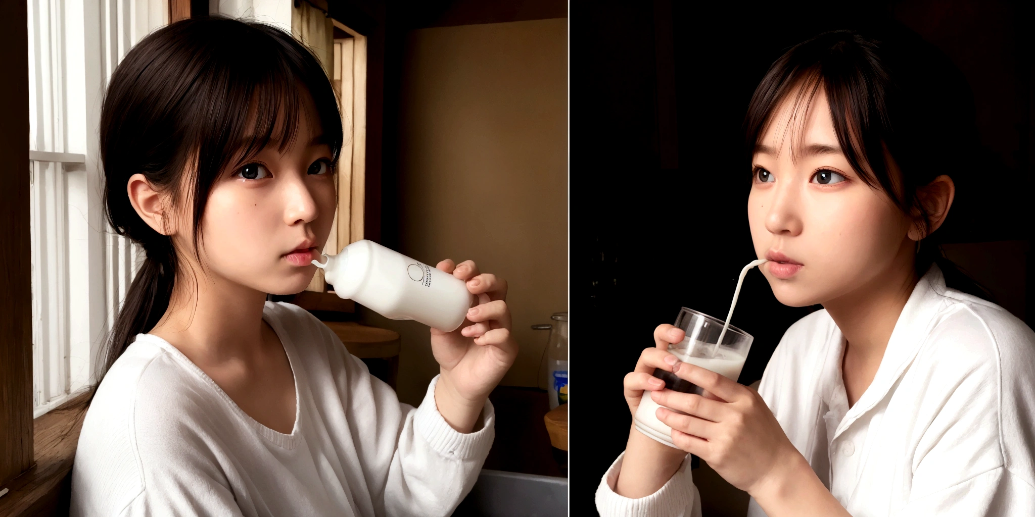 Drinking milk