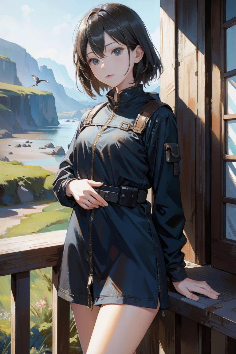 masterpiece, best quality, 8K, HDR, ultra detailed, wasteland、10 a line、Bird's-eye view