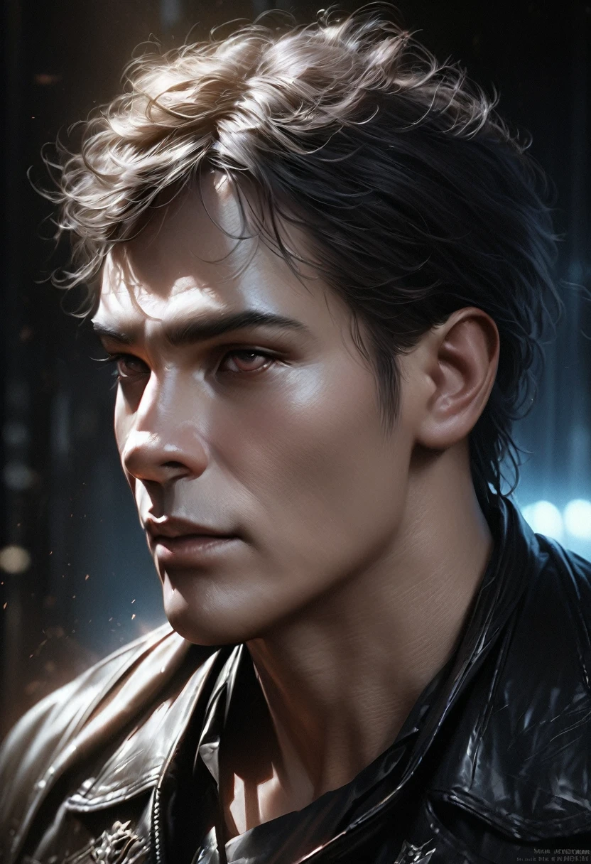 man with short black hair, black eyes, glowing eyes, black aura, white aura, handsome, (best quality,4k,8k,highres,masterpiece:1.2),ultra-detailed,(realistic,photorealistic,photo-realistic:1.37),portrait,dramatic lighting,chiaroscuro,cinematic,dark moody