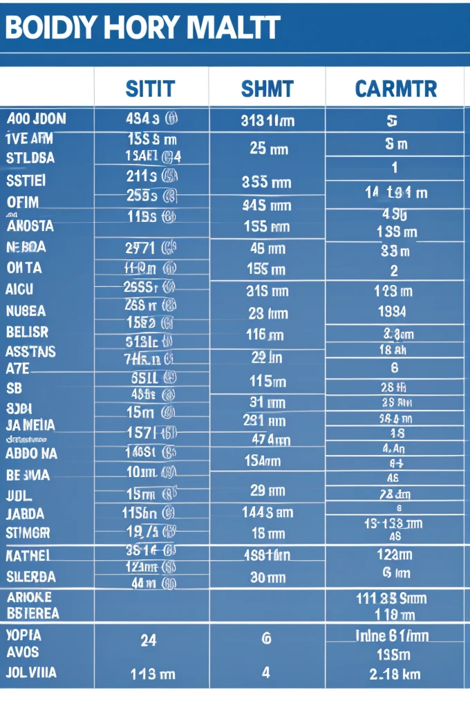 Body height comparison chart 40 meter