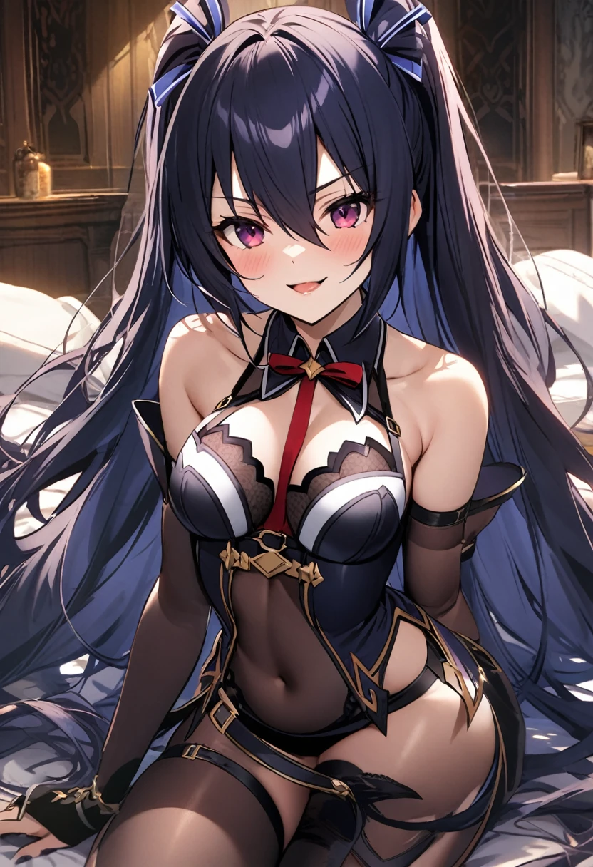 Fille noire, long cheveux bruns