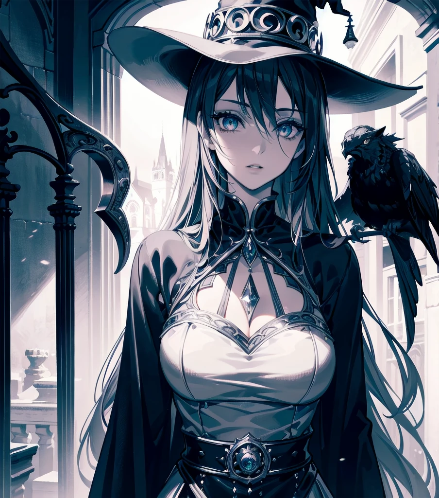 beautiful detailed eyes, beautiful detailed lips, extremely detailed eyes and face, long eyelashes, 1 girl, witch hat, ancient, old, ornate medieval dress, masterpiece, best quality, best designer, best illustration, cinematic lighting, dramatic lighting, moody lighting, intricate details, hyperrealistic, photorealistic, highly detailed, award winning, ultra detailed, 8k, lifelike, exquisite, stunning, mesmerizing, enchanting, magical, ethereal, mystical, fantastical, otherworldly, atmospheric, dramatic, elegant, graceful, sophisticated, refined, regal, majestic, imposing, grandiose, ornate, lavish, luxurious, opulent, decadent, rich, vivid, vibrant, saturated, striking, bold, dramatic, intense, cinematic, chiaroscuro, dramatic shadows, dramatic highlights, high contrast, volumetric lighting, volumetric fog, dramatic sky, dynamic composition, symmetrical composition, asymmetrical composition, rule of thirds, leading lines, framing, depth of field, bokeh, glowing, shimmering, sparkling, glittering