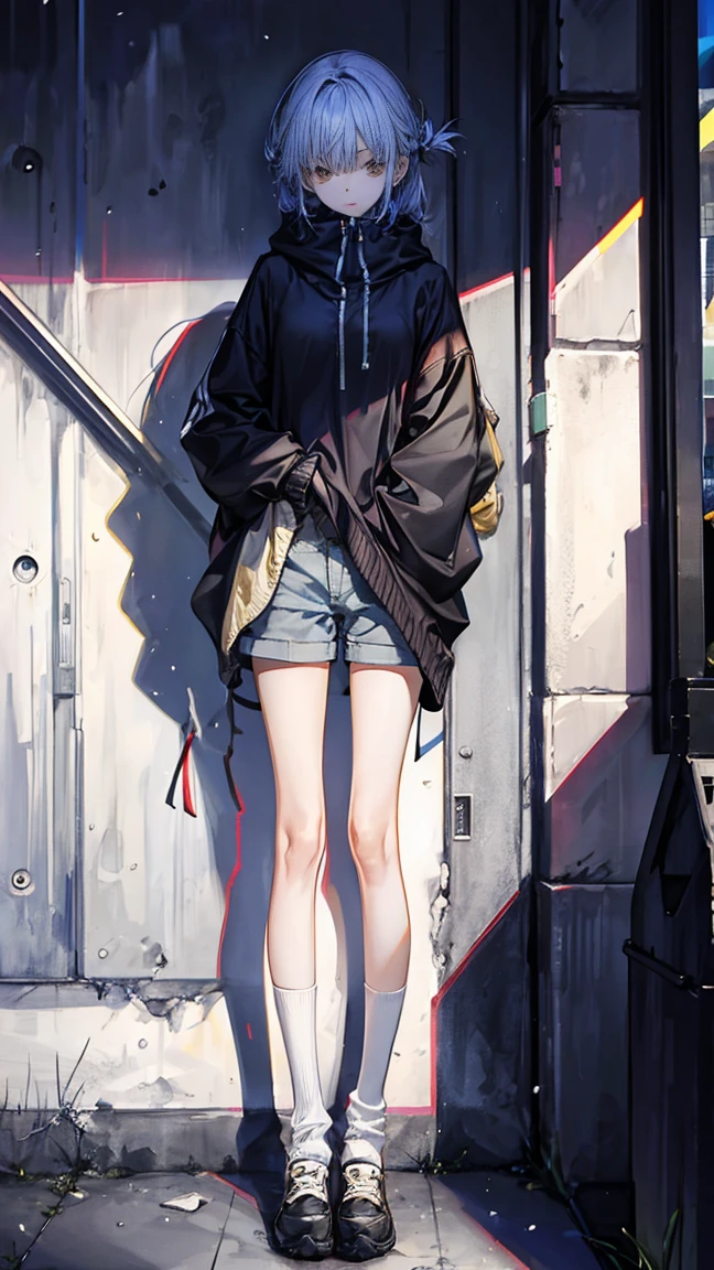 best quality,ultra-detailed,((background:inside the room1,8)),((full body)),((one boy)),((sissy boys)),((fem boy)),((trap)),((bulge)),((hugging own legs)),black-choker,((blonde short hair)),((man’s face)),((dress up as a woman)),((blush)),((flustred)),((poor chest)),((flat chest)),(hooded jacket),(off-shoulder tops),(black-mesh-tops),(denim shorts),(short-length-leggings),(leggings-in black),(white loose socks),(sneakers),((having a shoulder-bag)),vibrant colors,soft lighting,