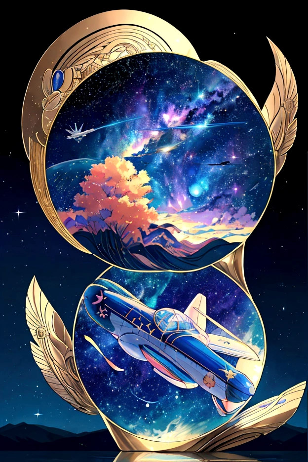 plane、虹色に光り輝くplane、虹色の空を飛ぶplane,colorful,beauttiful stars,wonderful景色,Utopia,An atmosphere full of dreams and hope,masterpiece.16K, Ultra-high resolution, Ultra-high resolution, to be born,wonderful ,future、Iridescent、The world 30 years from now。
