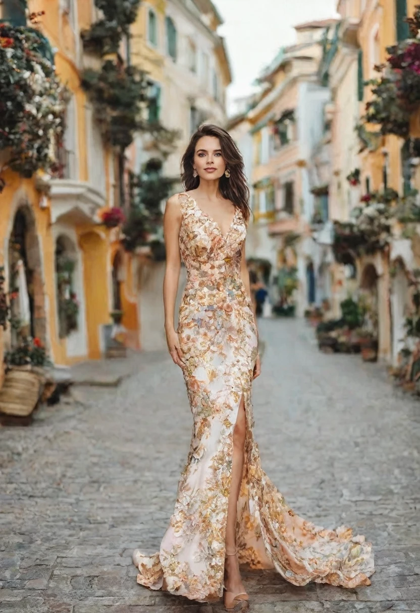 Woman with beautiful dress