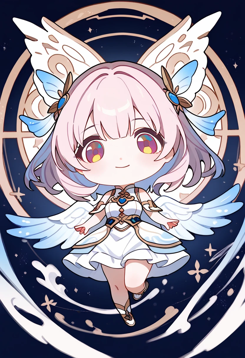 score_9, score_8_up, score_7_up, score_6_up, score_5_up, score_4_up, source_anime, 2.5D, fusion of watercolors and oil paintings, chibi, cute flying angels, heavenly forests, beautiful landscapes, soft and gentle effects, vivid and pastel colors