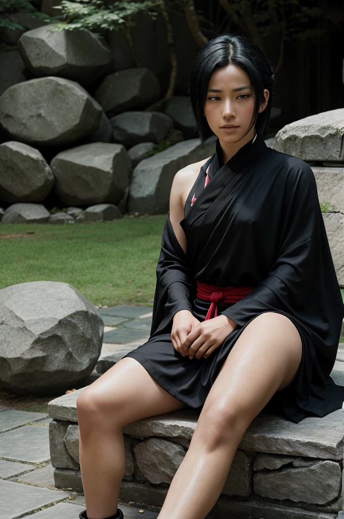 : The Unyielding Force of the Uchiha Elan, Seated Upon His Stone Throne