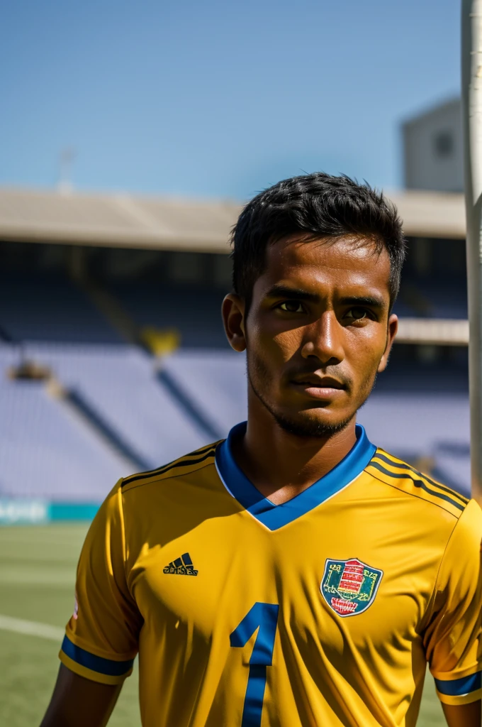 Timor Leste football player standing and looking at the camera