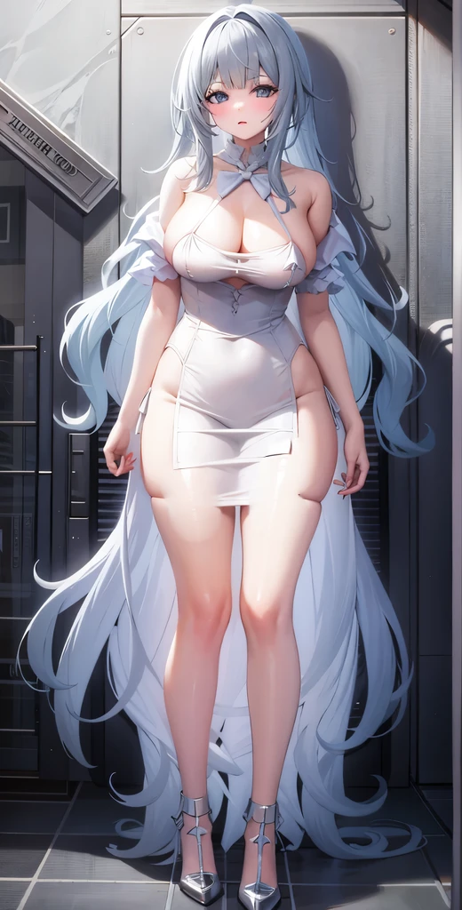 girl,Large Breasts,long hair,Topless,Bow,