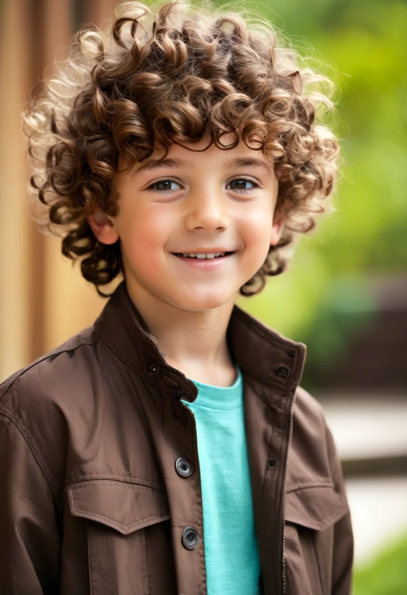 Cute Brown haired boy with curly hair