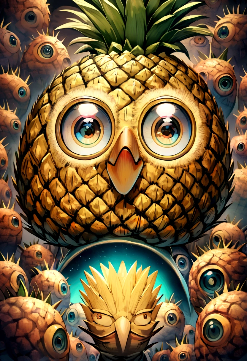 The camera zooms in on the pineapple with its many eyes, symbolizing the lesson on the value of hard work and helping others.