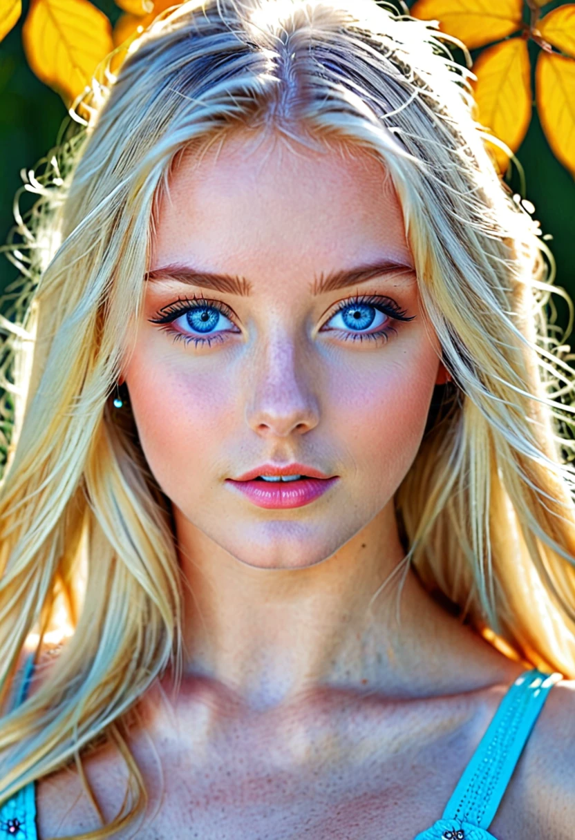 Beautiful girl with blue eyes and blonde