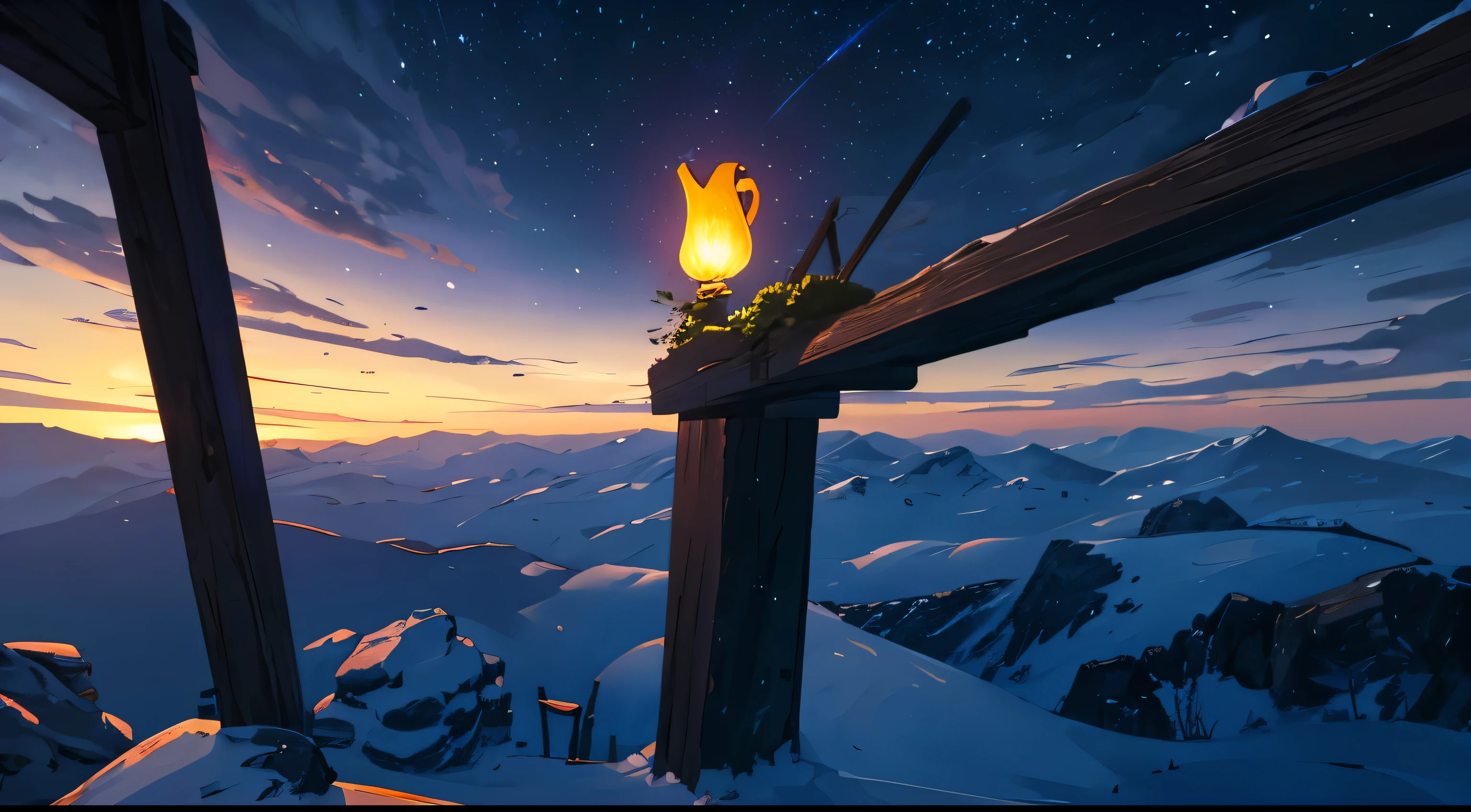 vast landscape photography,(full moon:1.2),(Meteor:0.9),(star cloud:1.3),(warm light source:1.2),(glow worm:1.2),lamp light,lots of purple and orange,Complex details,volume lighting,Realism BREAK(master piece:1.2),(best quality),8K,Super detailed,(dynamic composition:1.4),very detailed,Colorful detailed,(rainbow colors:1.2),(bright lighting,atmosphere lighting),dream Magic,Magic,(solo:1.2),((best quality)), ((master piece)), (detailed:1.4),Depth of bounds written,Maximum clarity and sharpness,perfect proportions,Fluttering clouds,wallpaper