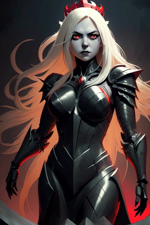 analog style, ((complicated details)), Full body shot, Cold lighting, Nice, ((pale gothic evil princess)), (blond hair), (complicated), ((Skeletal skimpy onyx armor)), ((complicated pointed obsidian crown)), ((Intense Shadows)), ((thick outlines)), dynamic pose, windblown hair, perfect face, (realistic eyes), round iris, (((red eye))), perfect eyes, complicated, complex, Helios 44-2, Swirling bokeh, Trends on Artstation, sharp focus, studio photo, complicated details, muito detalhado, sharp, dnd character portrait, perfect lightning, (((Illustration style, ​masterpiece, by artgerm and greg rutkowski))), cinematic lighting, 8K