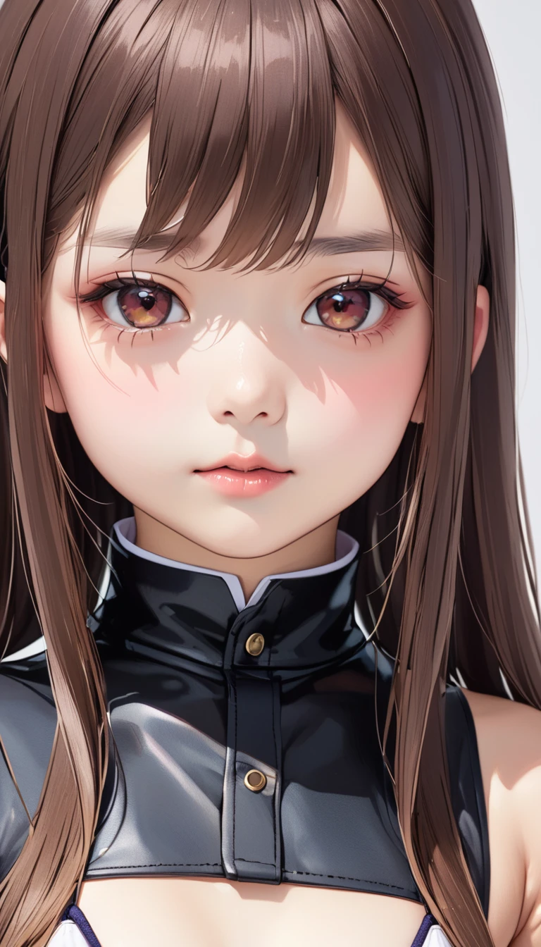 10 year old Japanese girl in micro bikini close up flushed face&#39;Eyes wearing silver-white mirrored lens sunglasses、I looked at the world reflected in the lenses of my sunglasses..(Side Pony,Colorful Hair), 