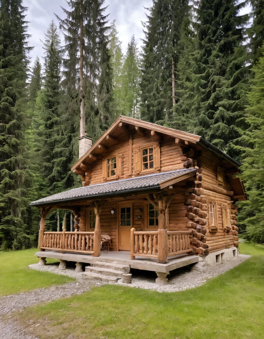 a close up of a small cabin with a porch and a porch, log cabin, wooden cottage, cottagecore, cabin in the woods, log homes, cottagecore!!, peaceful wooden mansion, wooden house, cottage in the woods, old cabin, log cabin beneath the alps, luxurious wooden cottage, cabin, cottage in the forest