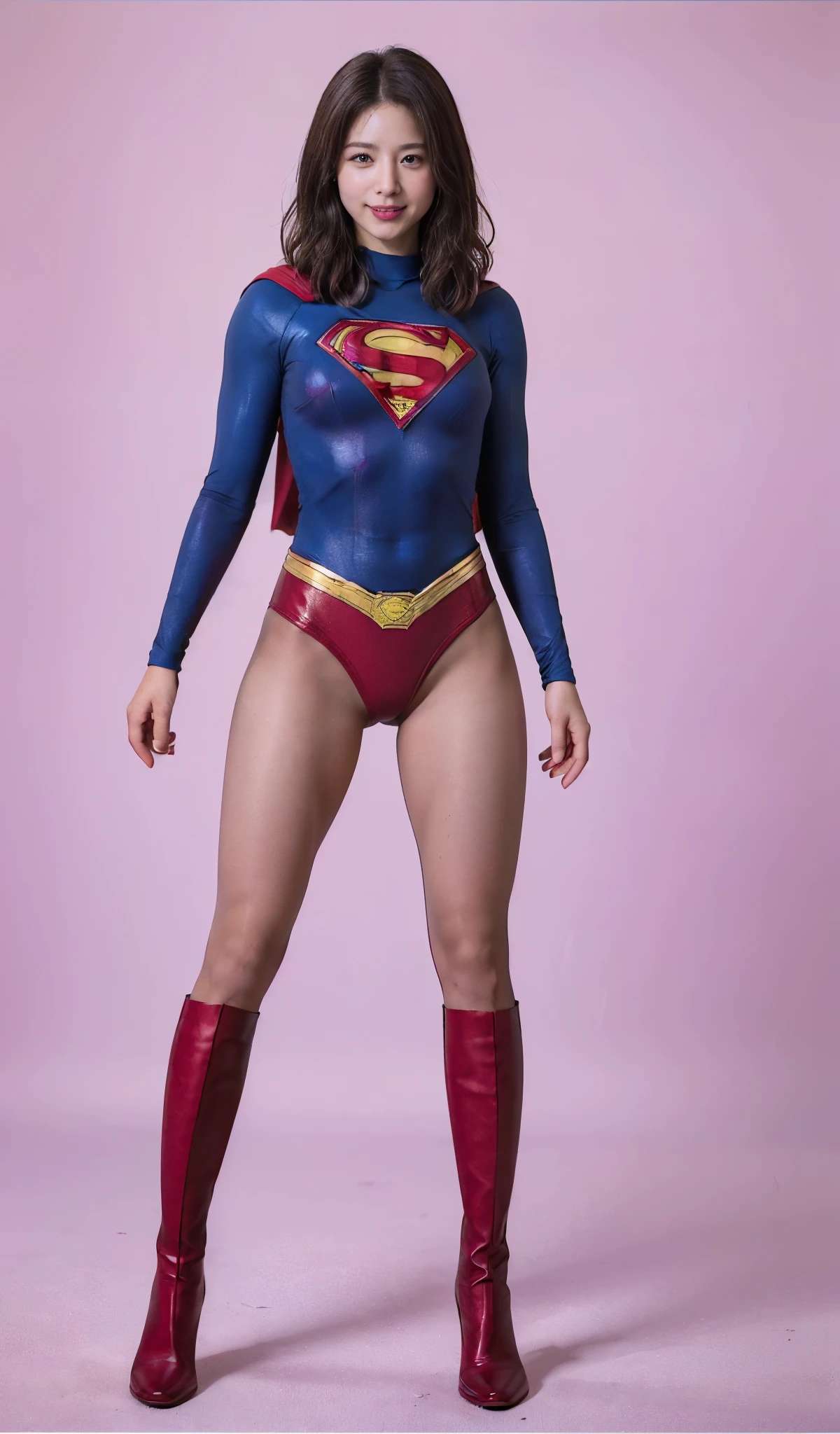 No background、(((Sweating profusely))).(((Beautiful legs in black tights.)))、(((Legally express the beauty of your smile)))、((((Make the most of your original images)))、(((体にぴったりフィットするSupergirl Costume)))、(((Supergirl Costume)))、(((short and beautiful hair)))、(((suffering)))、(((Please wear black tights....、Wear red boots)))、((Best image quality、8K))、((Highest quality、8K、masterpiece:1.3))、(((Preserve background )))、Sharp focus:1.2、Beautiful woman with perfect figure:1.4、Slim Abs:1.2、Wet body:1.5、Highly detailed face and skin texture、8K