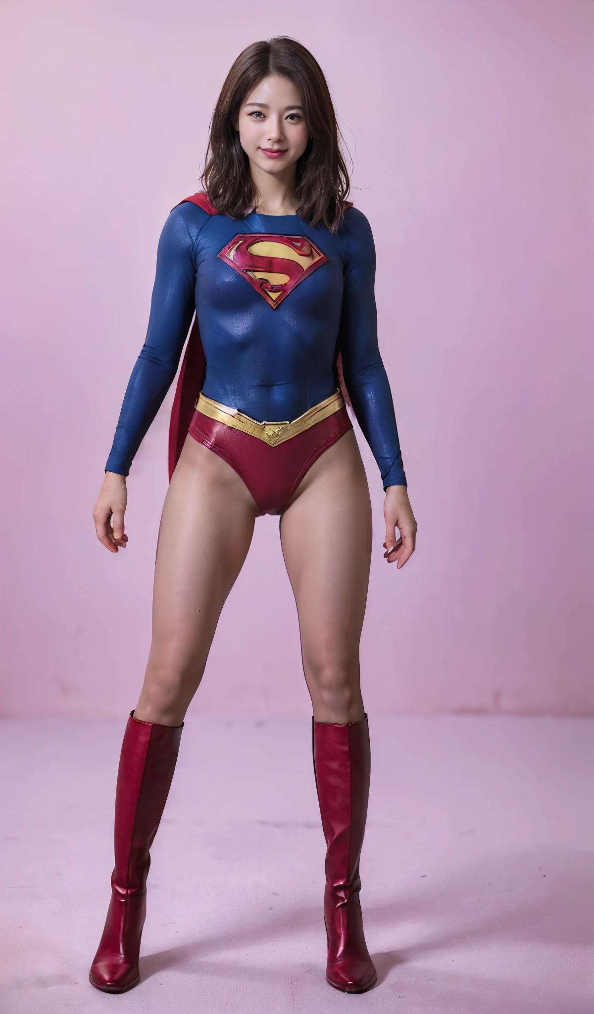 No background、(((Sweating profusely))).(((Beautiful legs in black tights.)))、(((Legally express the beauty of your smile)))、((((Make the most of your original images)))、(((体にぴったりフィットするSupergirl Costume)))、(((Supergirl Costume)))、(((short and beautiful hair)))、(((suffering)))、(((Please wear black tights....、Wear red boots)))、((Best image quality、8K))、((Highest quality、8K、masterpiece:1.3))、(((Preserve background )))、Sharp focus:1.2、Beautiful woman with perfect figure:1.4、Slim Abs:1.2、Wet body:1.5、Highly detailed face and skin texture、8K