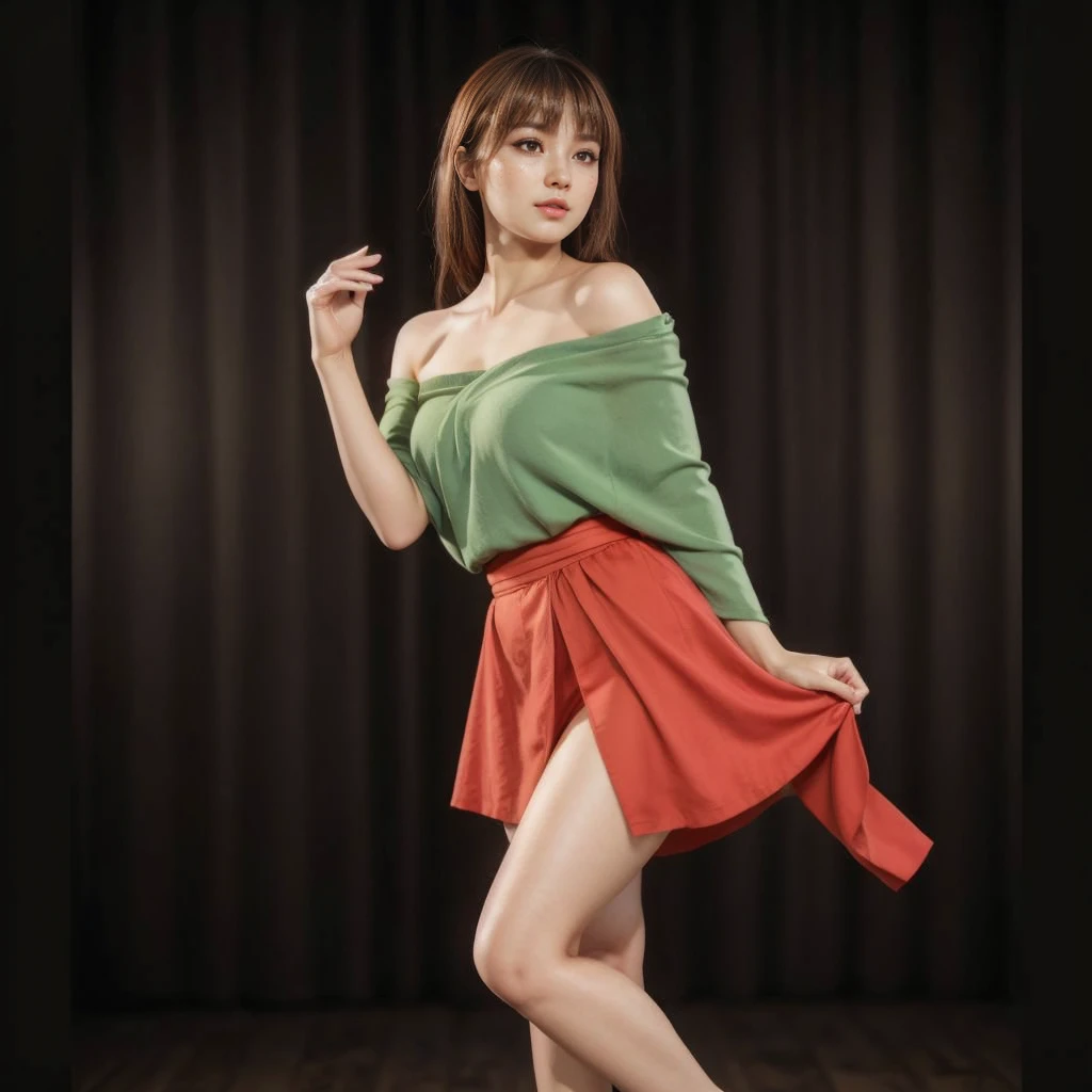 Kasumi, brown eyes, (best quality, ultra-detailed), (realistic:1.37), beautiful and detailed face, ultra-realistic texture, delicate face, delicate body, red lipstick, bright colors. High definition, 8K,