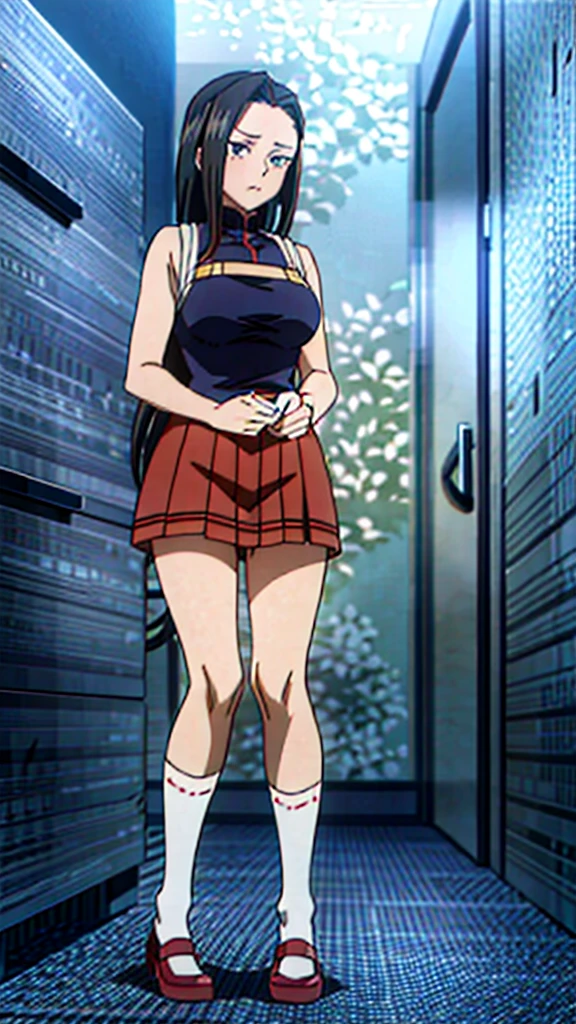 Sexy yaoyorozu in white socks over knees , and revealed breasts