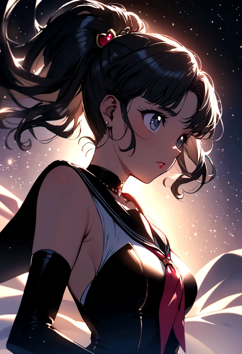 Starry sky and girl Sailor Moon style