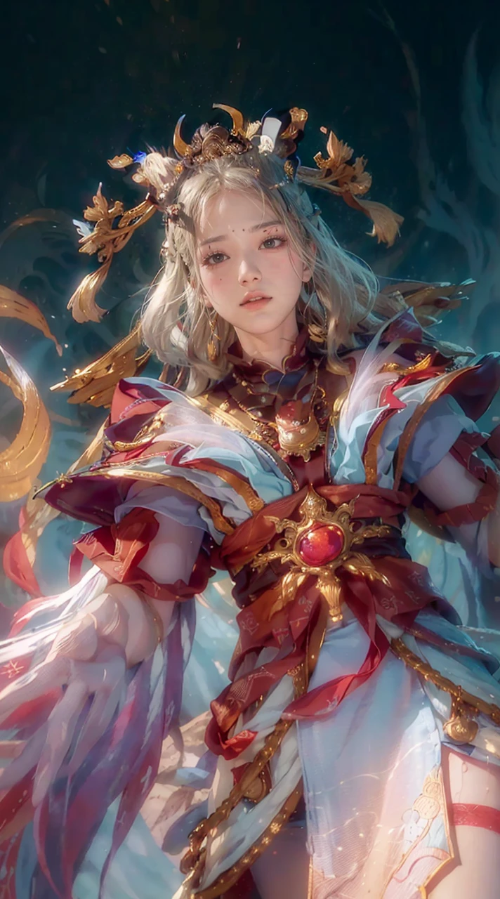 (RAW photo, best quality), (realistic, photo-realistic:1.3),best quality,highly detailed,masterpiece,ultra-detailed,illustration,1girl,upper_body,dynamic angle,world masterpiece theater,messy_long_hair,best quality,extremely detailed CG unity 8k wallpaper,ink,Amazing,cinematic lighting,lens_flare,,dunhuang_style