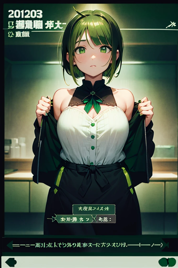 masterpiece、Background with((Fantastic starry sky、kosmoeteor swarm、(((((green bob hair)))),((((bob hair cut)))), ((((green eyes))), ((black nail polish))))Luminescent yellow flowers all over the place、flower field))、About 30 years old、a beauty girl、glamor、huge ti so big that it almost overflows from your clothes、Great embroidery on a yellow mini dress with a lot of exposed skin、No Shoulder、Exposing the chest、Taking it off、She wears her hair in a beautiful floral ornament、heavy wind、pantiy、Underwear is visible