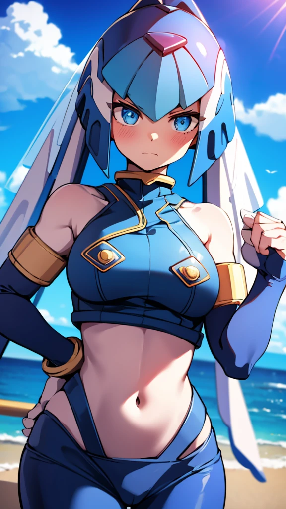 Leviathan_Megamanz, 1 Girl ,Looking at the viewer , blue hair, Blue eyes,Clouds background , Blushed ,  , Wedding ring, Glasses