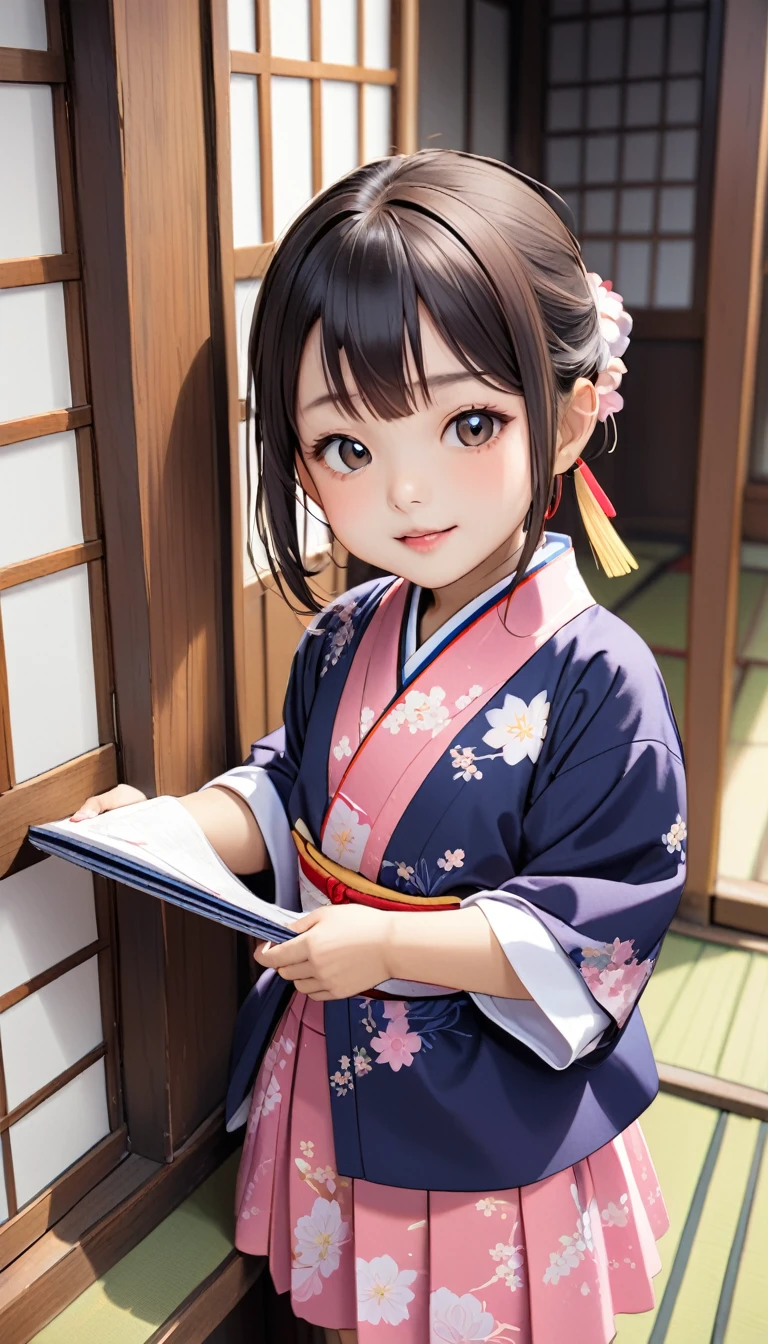 8 year old Japanese girl's erect nipples close up and excited face'Eyes wearing silver-white mirrored lens sunglasses、I looked at the world reflected in the lenses of my sunglasses..(Side Pony,Colorful Hair),