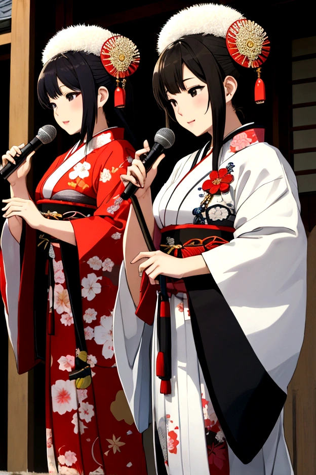 Musicians in traditional Japanese costumes