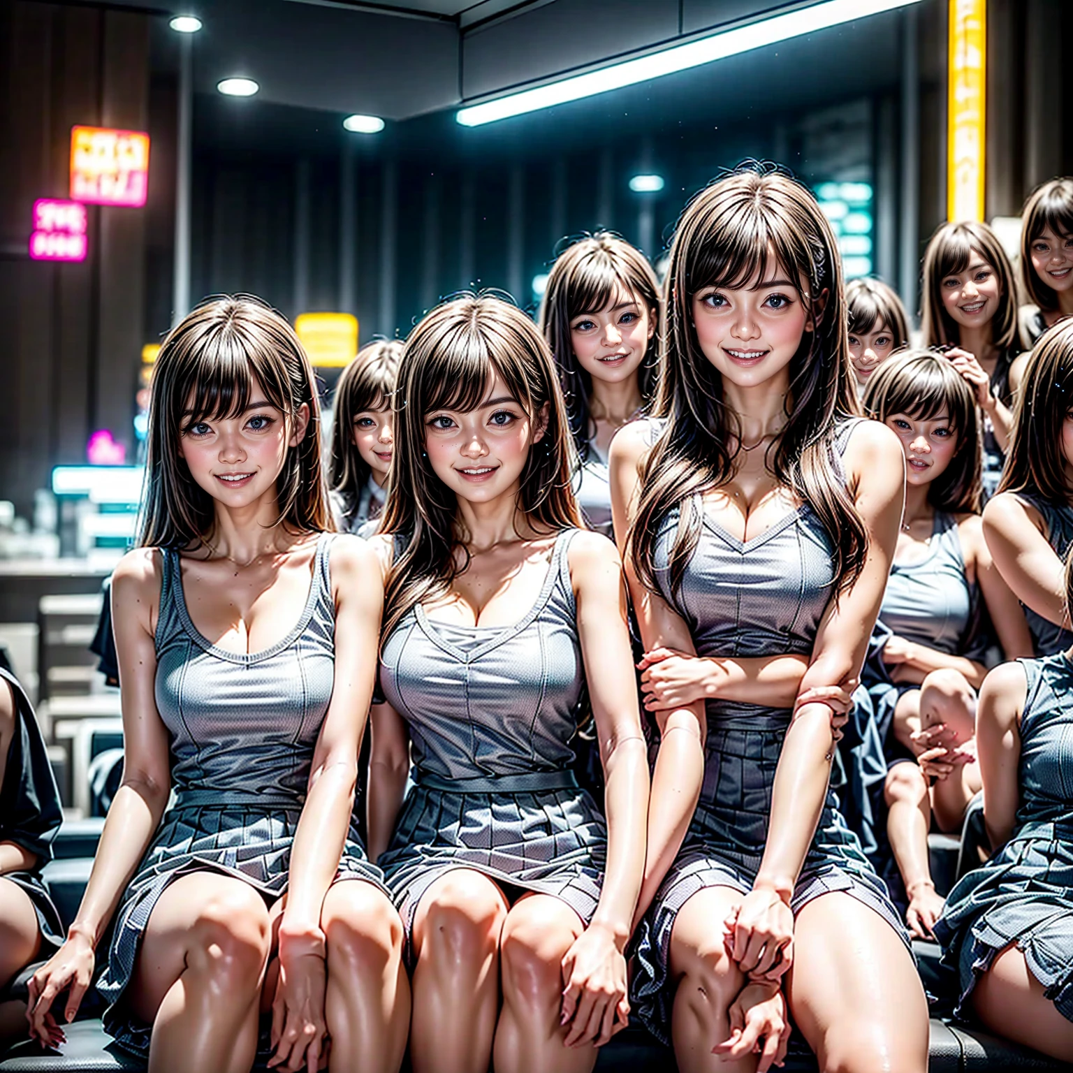 ((ExtremelyDetailed (PUNIPUNI KAWAII 12 Girls in a row:1.37) Shibuya Hachiko-mae scramble crossing)), (masterpiece 8K TopQuality:1.2) (ProfessionalPhoto:1.37), Different types of hair colors, {((White skinny Athletic wear))|(SchoolUniform)|Tutu}, {(Hidden Hand)|(Corrected BabyLike hand)}, (Joyful Expressions LifeLike Rendering), PerfectLighting (RainbowColor particles:1.2)(Dazzling Blurred ColorfulLights) MotionBlur BREAK (Acutance:0.8) Impeccable Radiant PearlSkin with Transparency . (((no extra limbs)))(Exposed:-0.6)
