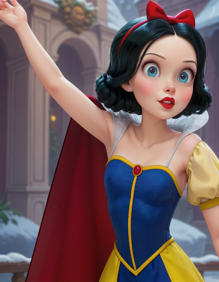 Disney style, snow white, completely naked, armpits, hairy pussy, lewd