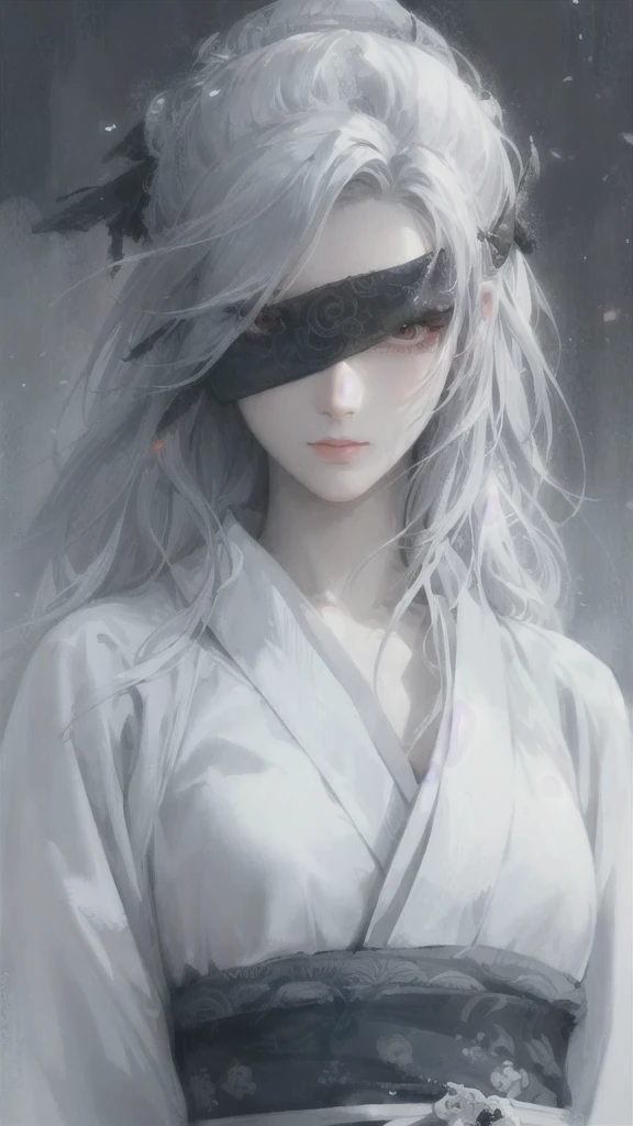 a woman with white hair, beautiful character painting, guweiz, artwork in the style of guweiz, white haired deity, epic exquisite character art, stunning character art, by Fan Qi, by Wuzhun Shifan, guweiz on pixiv artstation, red eyes, blood 