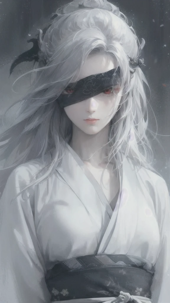 a woman with white hair, beautiful character painting, guweiz, artwork in the style of guweiz, white haired deity, epic exquisite character art, stunning character art, by Fan Qi, by Wuzhun Shifan, guweiz on pixiv artstation, red eyes, blood