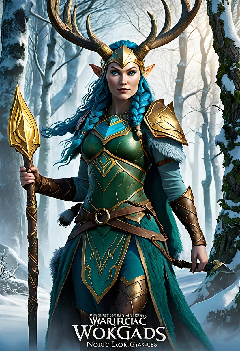 "Create a unique Satyress character rooted in Nordic mythology, blending her traditional woodland and nature-bound traits with the mystical prowess of Valkyries. She embarks on a quest to rescue a stolen artifact from a cunning frost giant, forging an unlikely alliance with a mischievous Loki along the way."