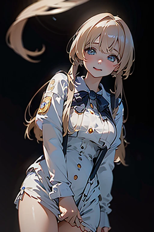 (Realistically, Realistically:1.37),(8K, RAW Photos, Highest quality, masterpiece:1.2), Adorable, Very meticulous, Heart-shaped pupils, Physical Rendering, Ultra-high resolution, Kodak Vision Color, Filmed with an Aricam LT camera，Background blur，Sharp focus，View your viewers，Realistically，Realistically，solo，Realistically，Highest quality，Highly detailed face，Highly detailed eyes and face，Beautiful and fine details，Absurd，Incredibly ridiculous resolution，An unforgettable smile，Messy Hair，Floating Hair, ,Wear suspenders（Cleanliness:1.3，ガーゼborn地，No sleeve，White and transparent：1.4），Her huge breasts are clearly visible，Hanging big breasts，Lightweight gauze jacket，Transparent panties are clearly visible、Look at the panties and panties、Exposed oversized breasts、born,(8K、Highest quality、masterpiece:1.8)、(Intricate details:1.8)、(realism:1.8)、Octane Rendering、Complex 3D rendering with ultra-detail, Studio Soft Light, Edge Light, Vivid details, Super Detail, Realistic skin texture, Detailed aspect, Beautiful Blue Eyes, Highly detailed CG Unity 16k wallpaper, cosmetics, (Detailed Background:2.0), Skin glows、Spread your legs，Camel toe to show off your thighs!!!、