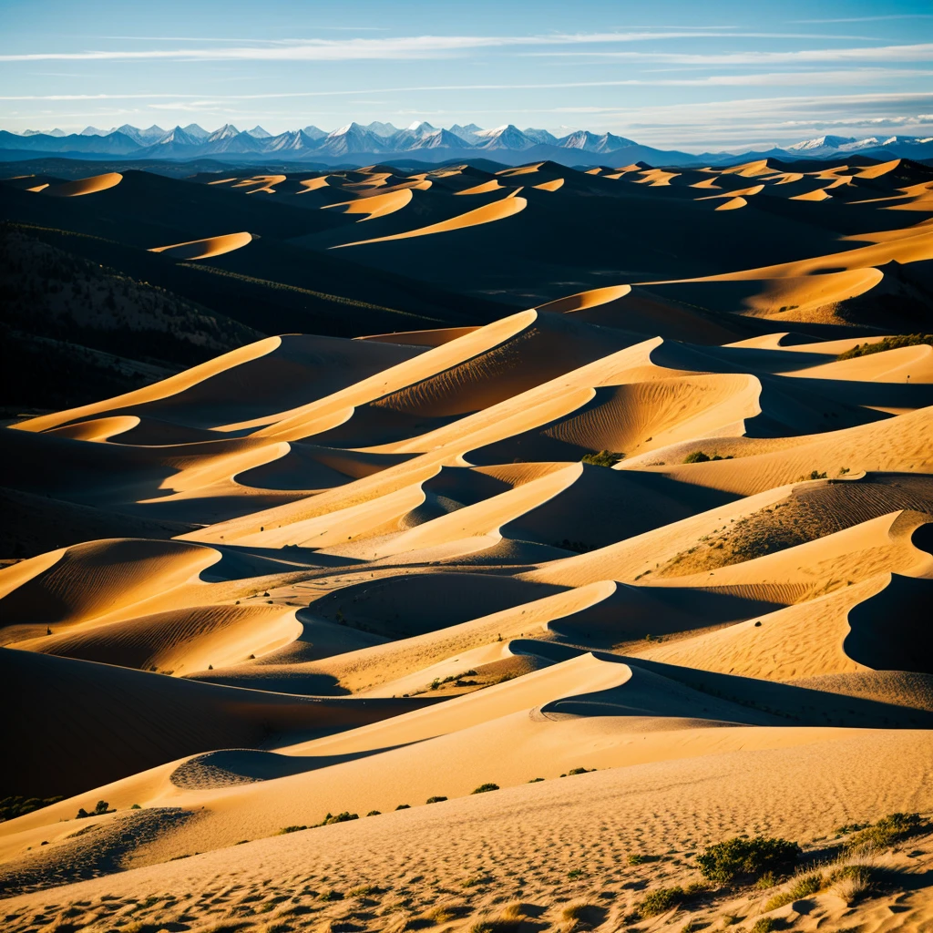 rocky mountains top view with dunes