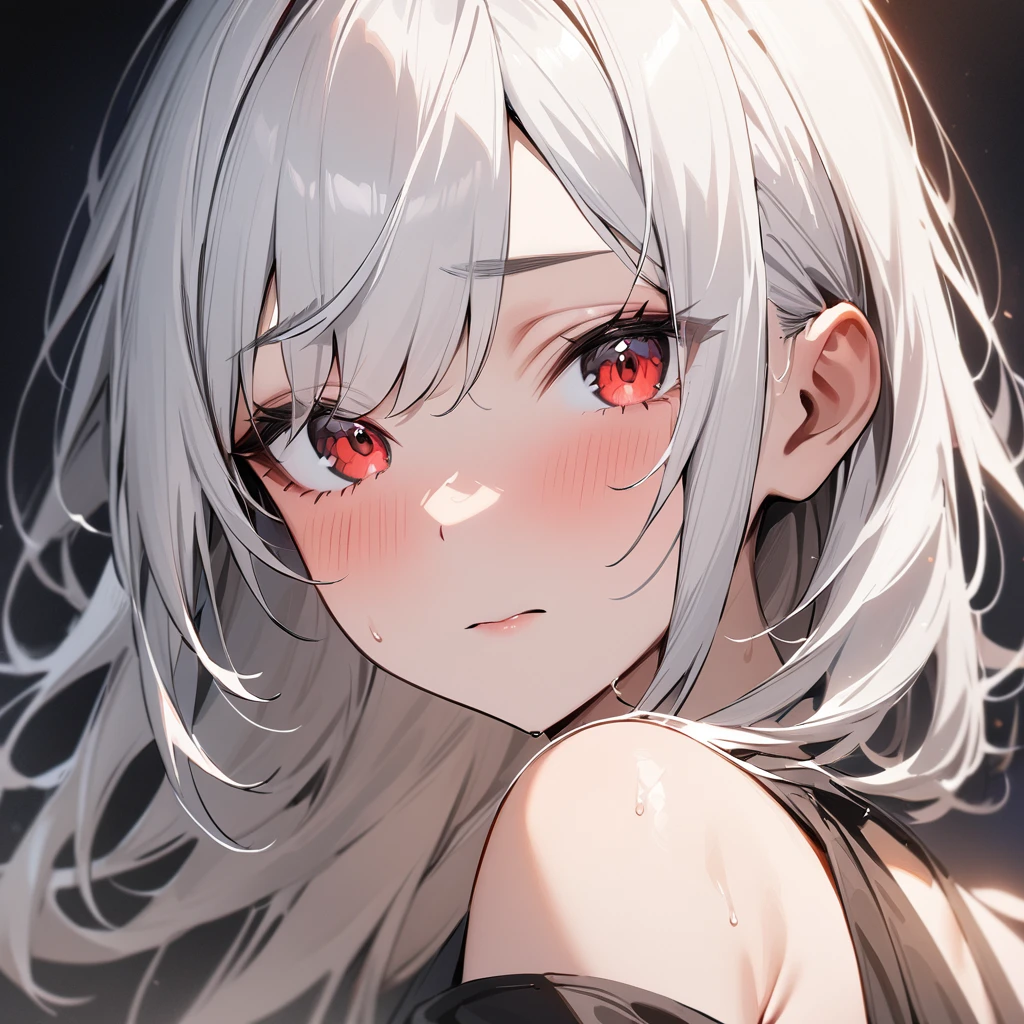 nsfw,1 girl,White hair,red eyes,Solo,portrait,masterpiece, best quality, very aesthetic, absurdres masterpiece, best quality, very aesthetic, absurdres masterpiece, best quality, very aesthetic, absurdres,looking at viewer