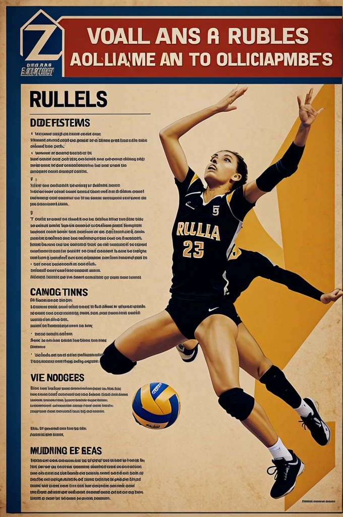 Poster about rules and regulations and skills in Volleyball 
