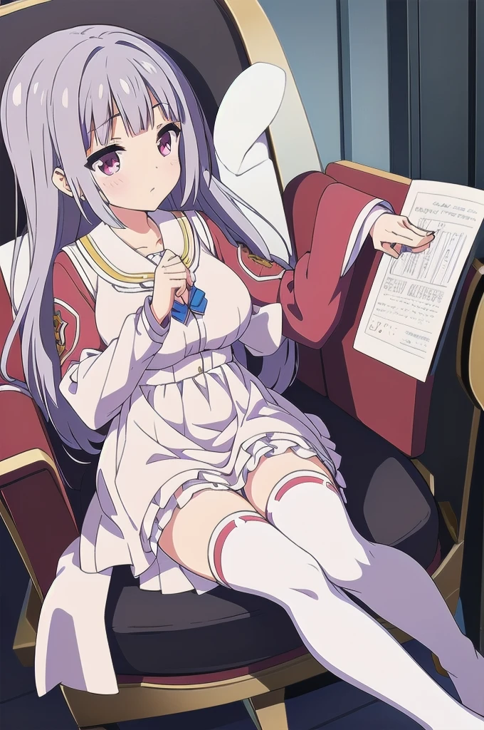 Masterpiece,(high quality depth map:1.1), Best Quality, ultra detailed,unity wallpaper 8k,crunchy,(change:1.2),(pretty eyes), ((kawaii)), beautiful, (beautiful),,,phonograph,, (ultra detailed), (the best illustrations), (best shadows),perfect lighting,vivd color,
,high priestess,inglete,beautiful white dress,goddess,royal room,chair,white thigh high boots ,sexually suggestive,beautiful panties,arms in armrest,revealing outfit,legs open,