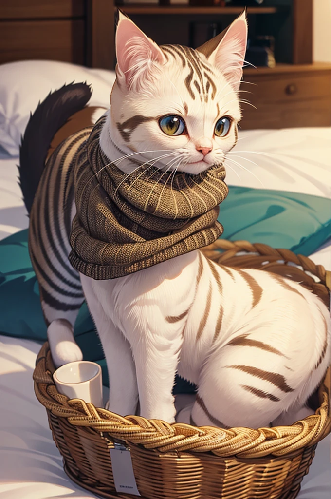 Realistic,16K,kitty,16K,small,room,basket,hyper quality, highly detailed