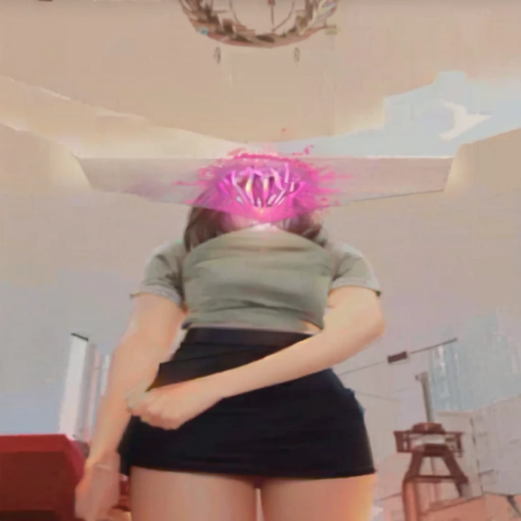 A 13 year old girl wears a short, ripped skirt.